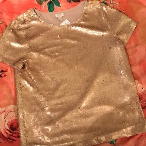 NWT J Crew Gold Sequin Top